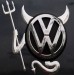 Клеющийся 3D логотип для автомобиля в стиле Дьявола